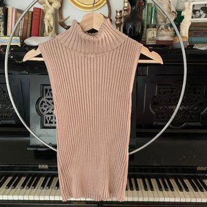 Knit Turtleneck Tank w/ Shimmer